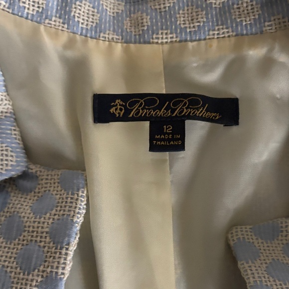 Vintage Brooks Brothers,  Blue and White Blazer and Skirt Set, size 12 - Picture 2 of 14
